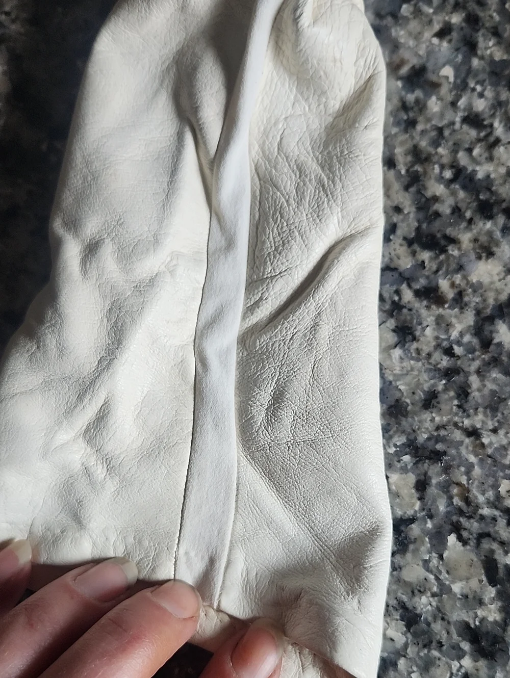 Vtg Van Raalte Ivory Leather Long Opera Gloves Size 8